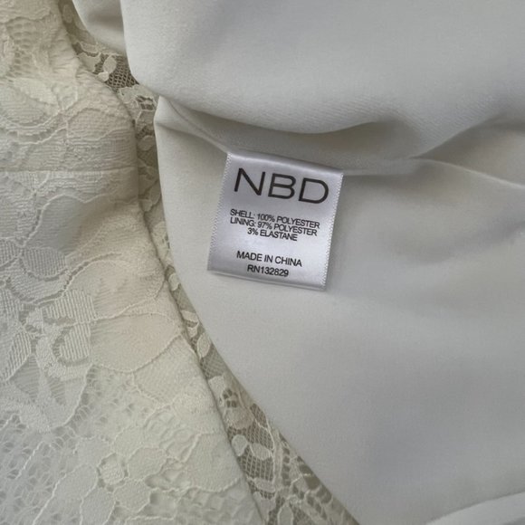 NBD X Revolve Don't Look Back White Lace Mini Dress Sz S - Picture 7 of 7